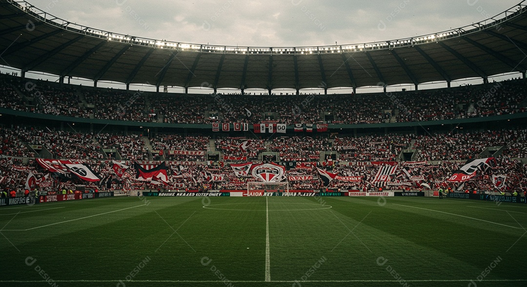 Estádio para composição de artes gráficas esportivas