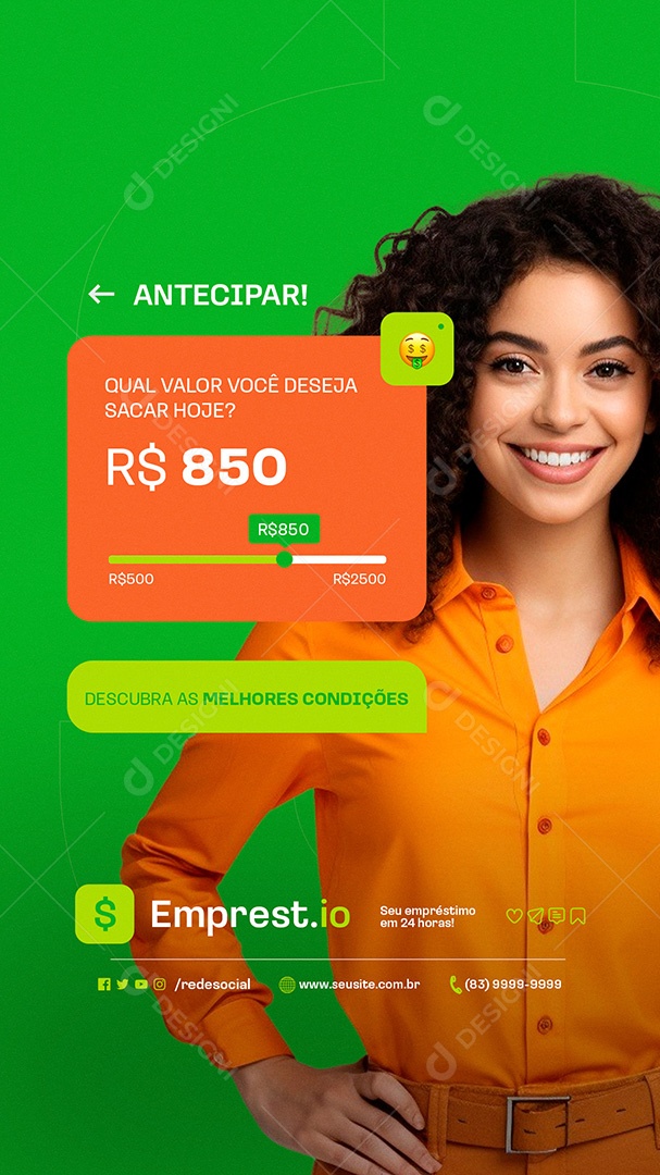 Story Empréstimo INSS Descubra as Melhores Condições Social Media PSD Editável