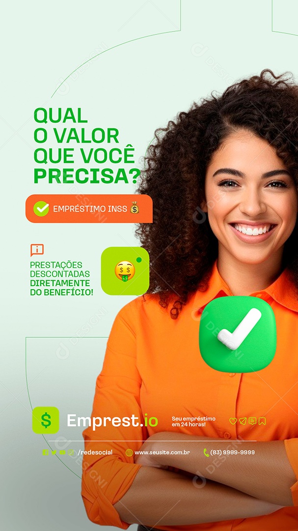 Story Empréstimo INSS Qual o Valor Social Media PSD Editável