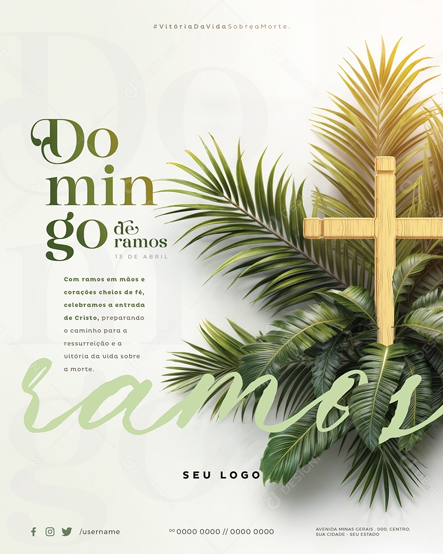 Semana Santa Domingos de Amos Social Media PSD Editável