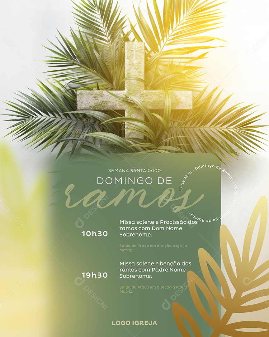 Semana Santa Missa Solene Social Media PSD Editável