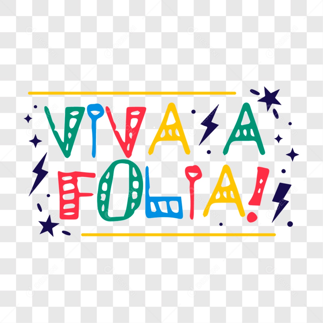 Lettering Carnaval Viva A Folia EPS + PNG