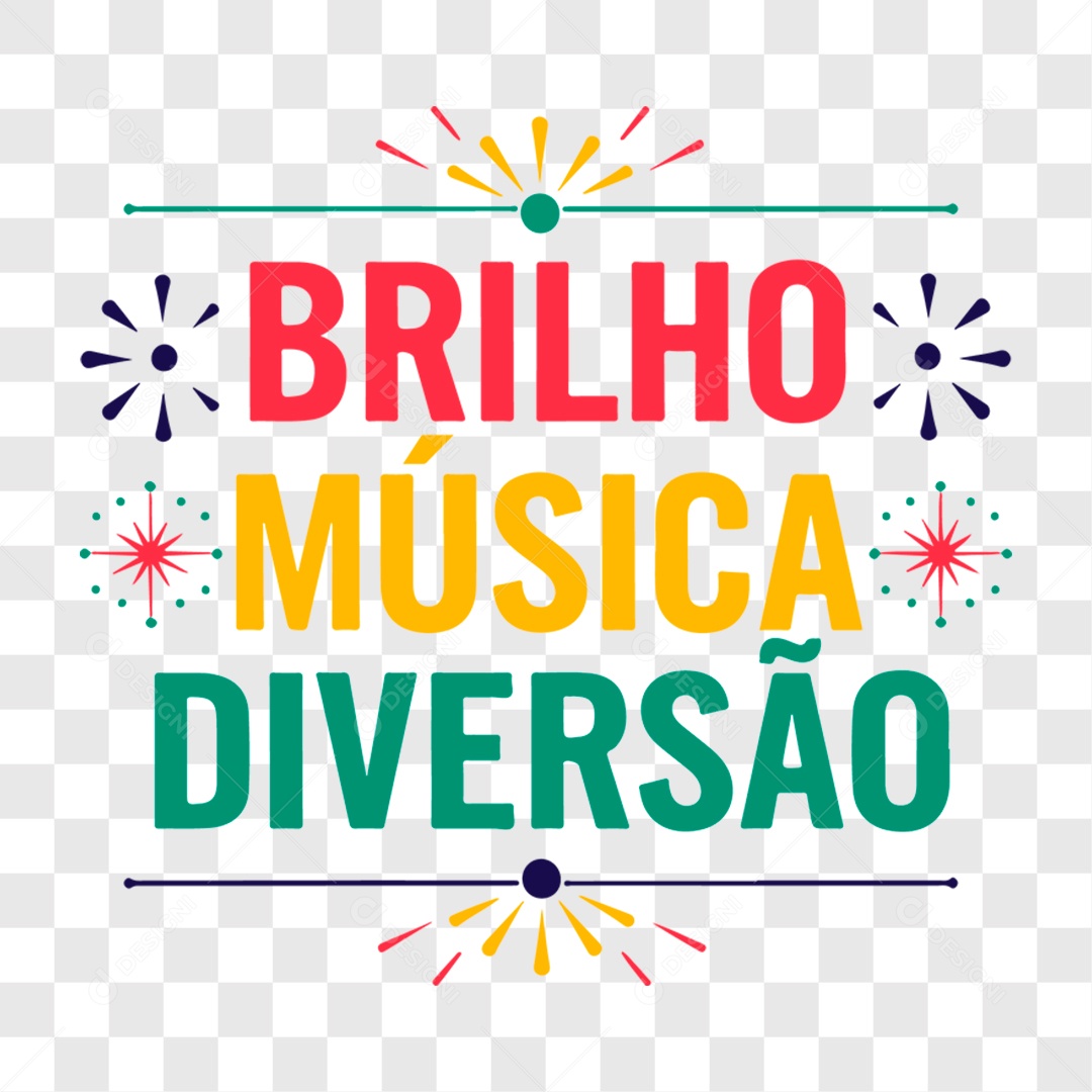Lettering Carnaval Brilho Música Diversão EPS + PNG