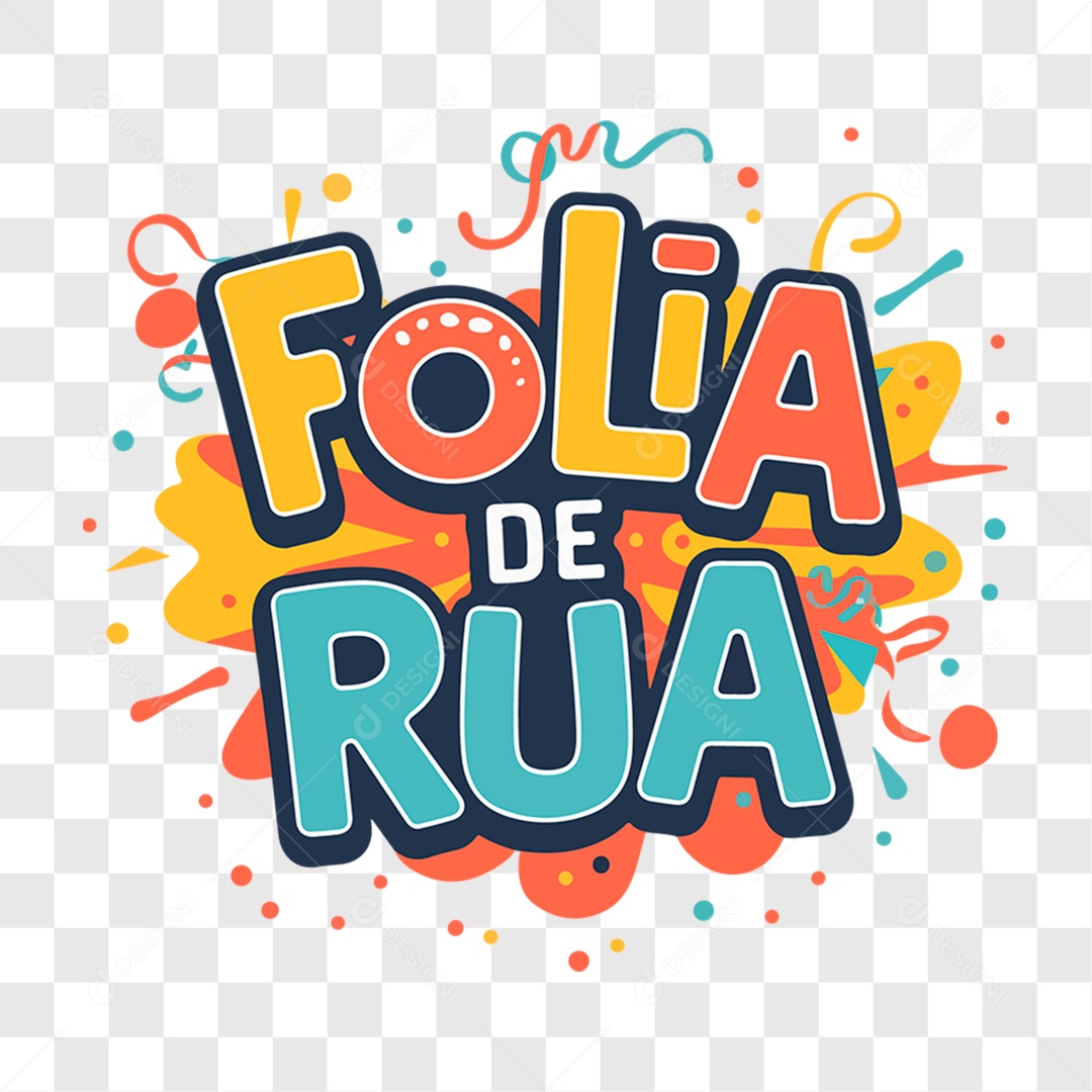 Lettering Carnaval Folia De Rua EPS + PNG