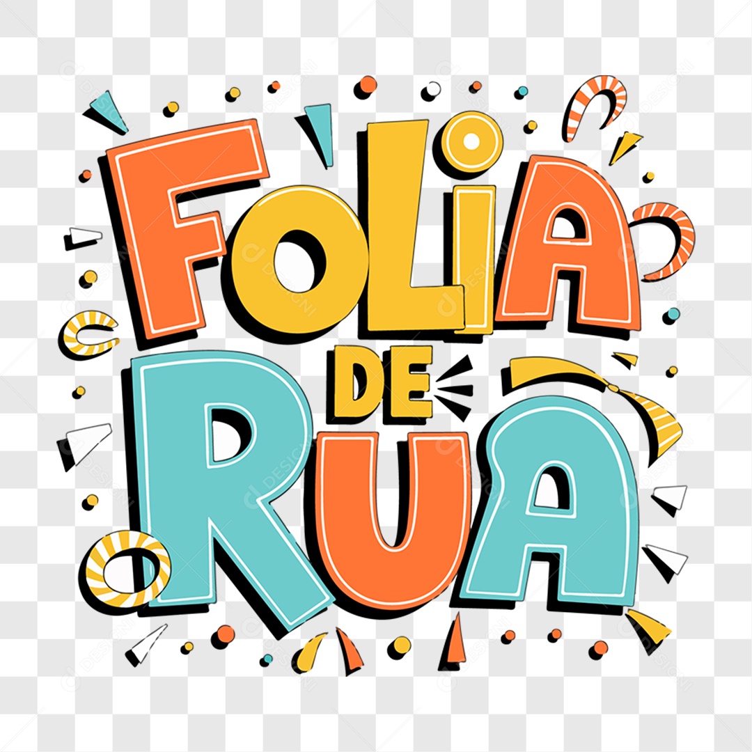 Lettering Carnaval Folia De Rua EPS + PNG