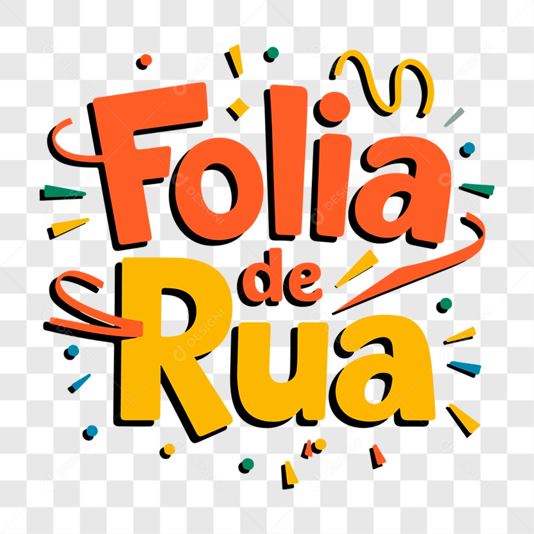 Lettering Carnaval Folia De Rua EPS + PNG