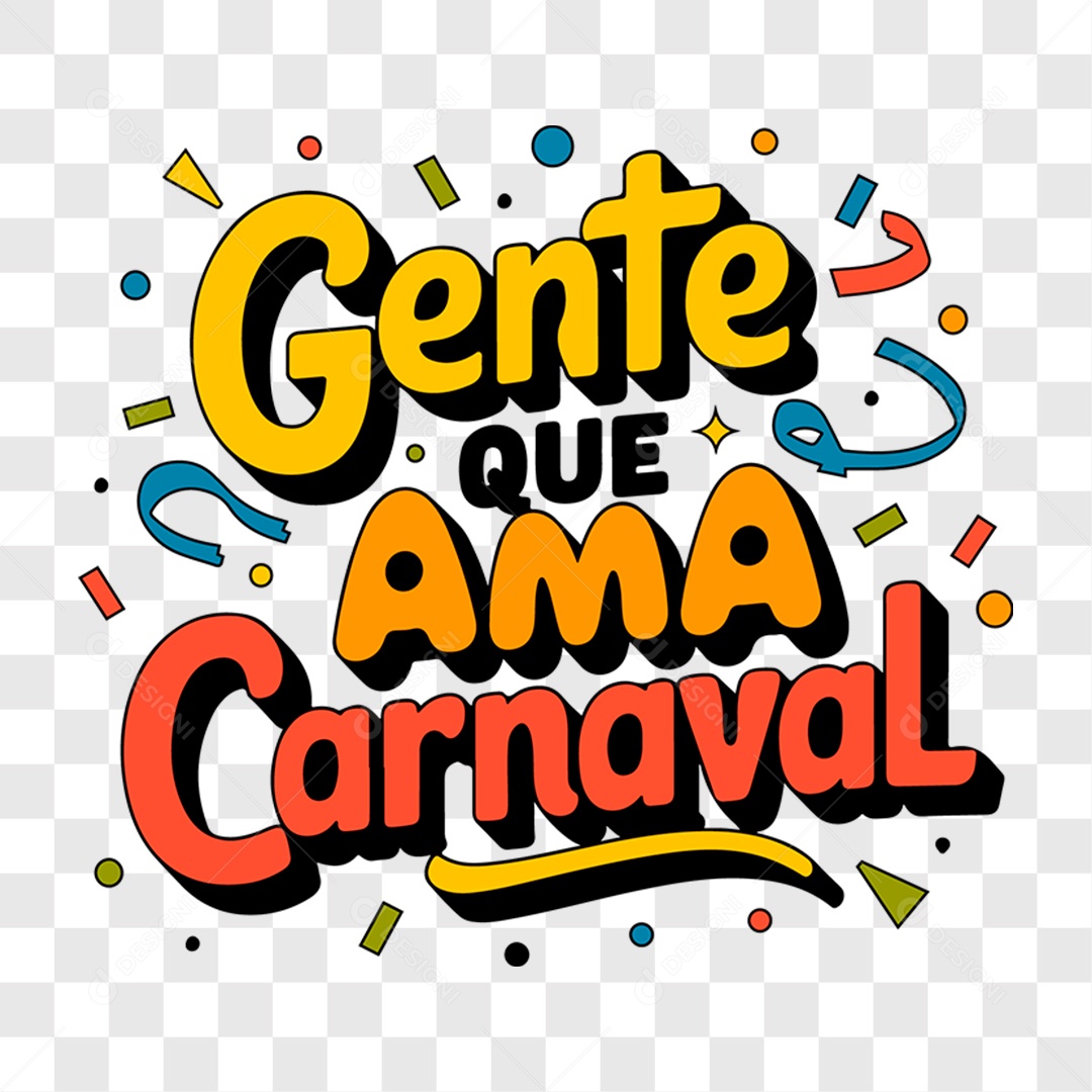 Lettering Gente Que Ama Carnaval EPS + PNG