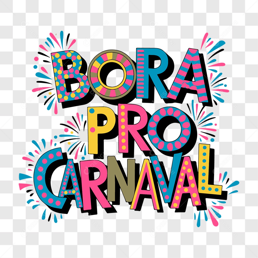 Lettering Bora Pro Carnaval EPS + PNG