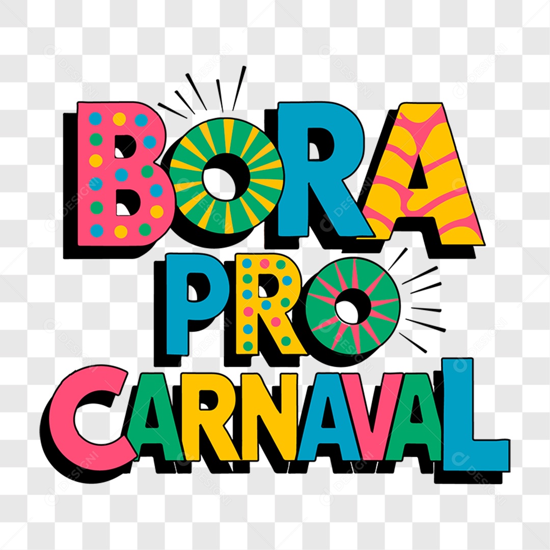 Lettering Bora Pro Carnaval EPS + PNG