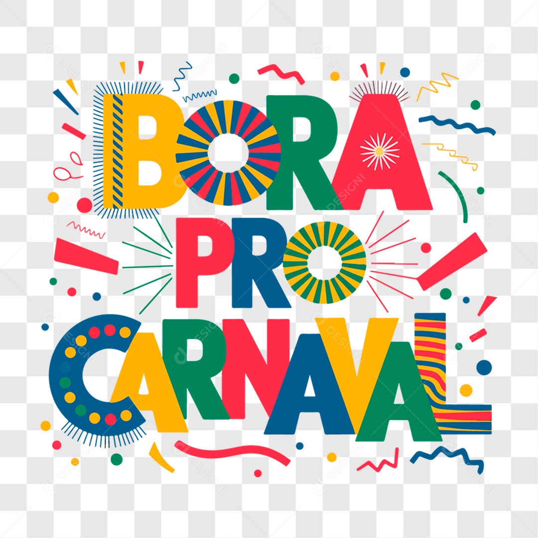 Lettering Bora Pro Carnaval EPS + PNG