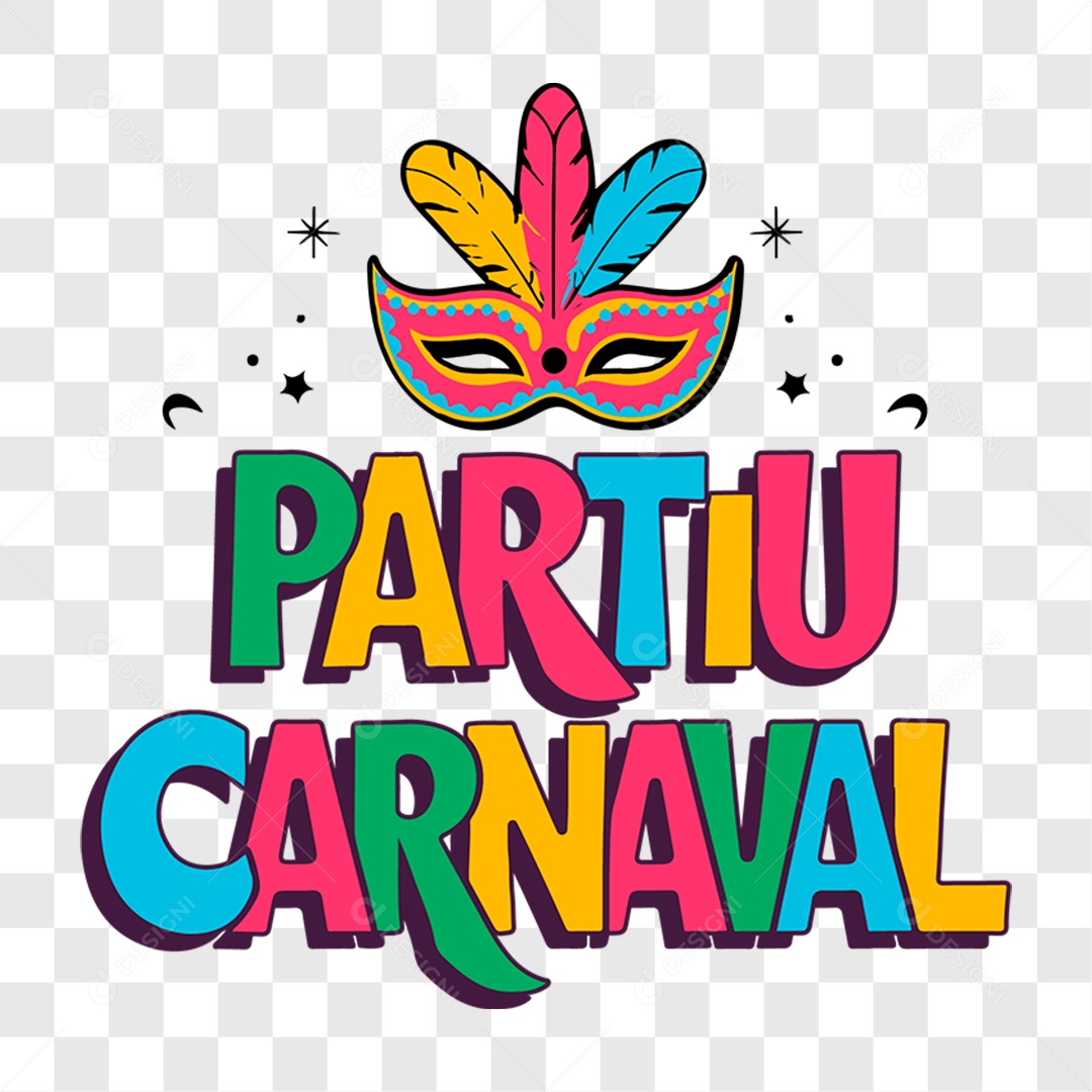 Lettering Partiu Carnaval EPS + PNG