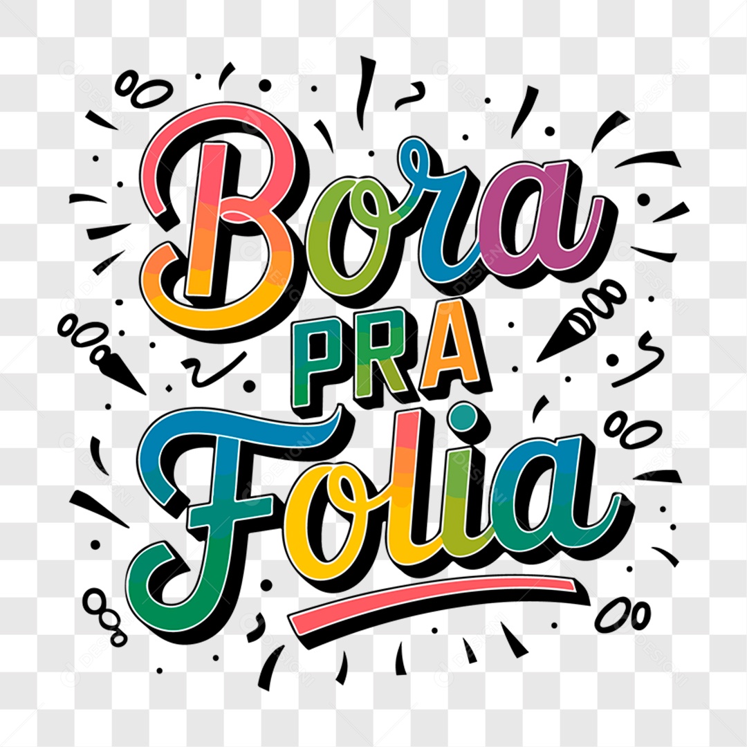 Lettering Carnaval Bora Pra Folia EPS + PNG