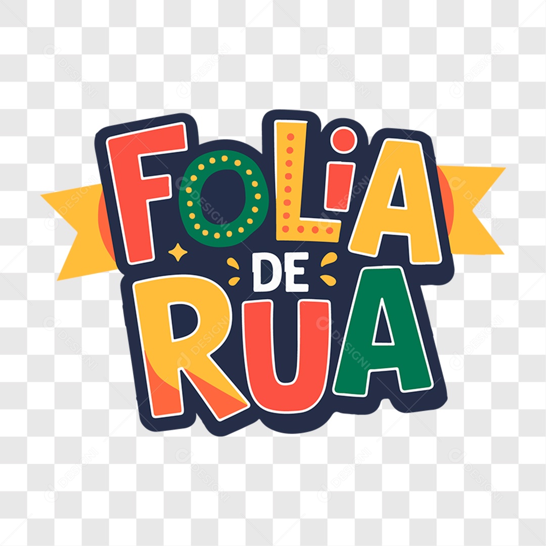 Lettering Carnaval Folia De Rua EPS + PNG