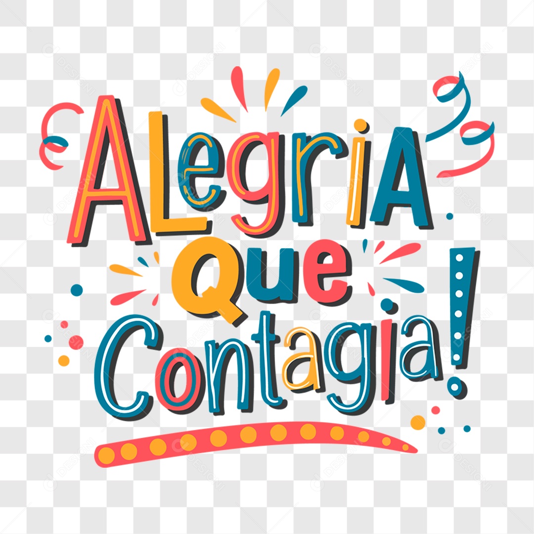 Lettering Carnaval Alegria Que Contagia EPS + PNG