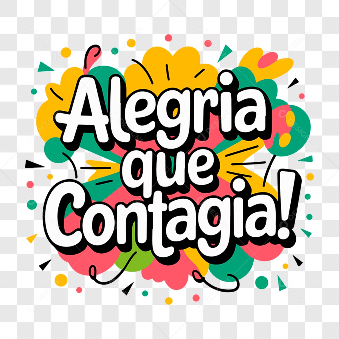 Lettering Carnaval Alegria Que Contagia EPS + PNG