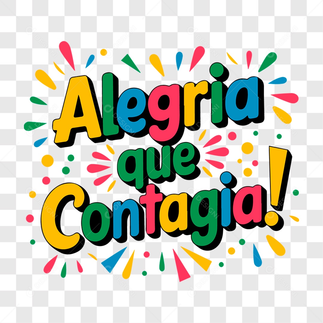Lettering Carnaval Alegria Que Contagia EPS + PNG