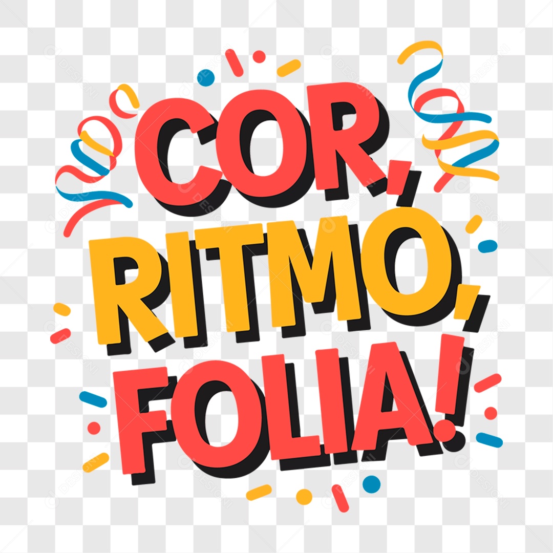 Lettering Carnaval Cor Ritmo Folia EPS + PNG
