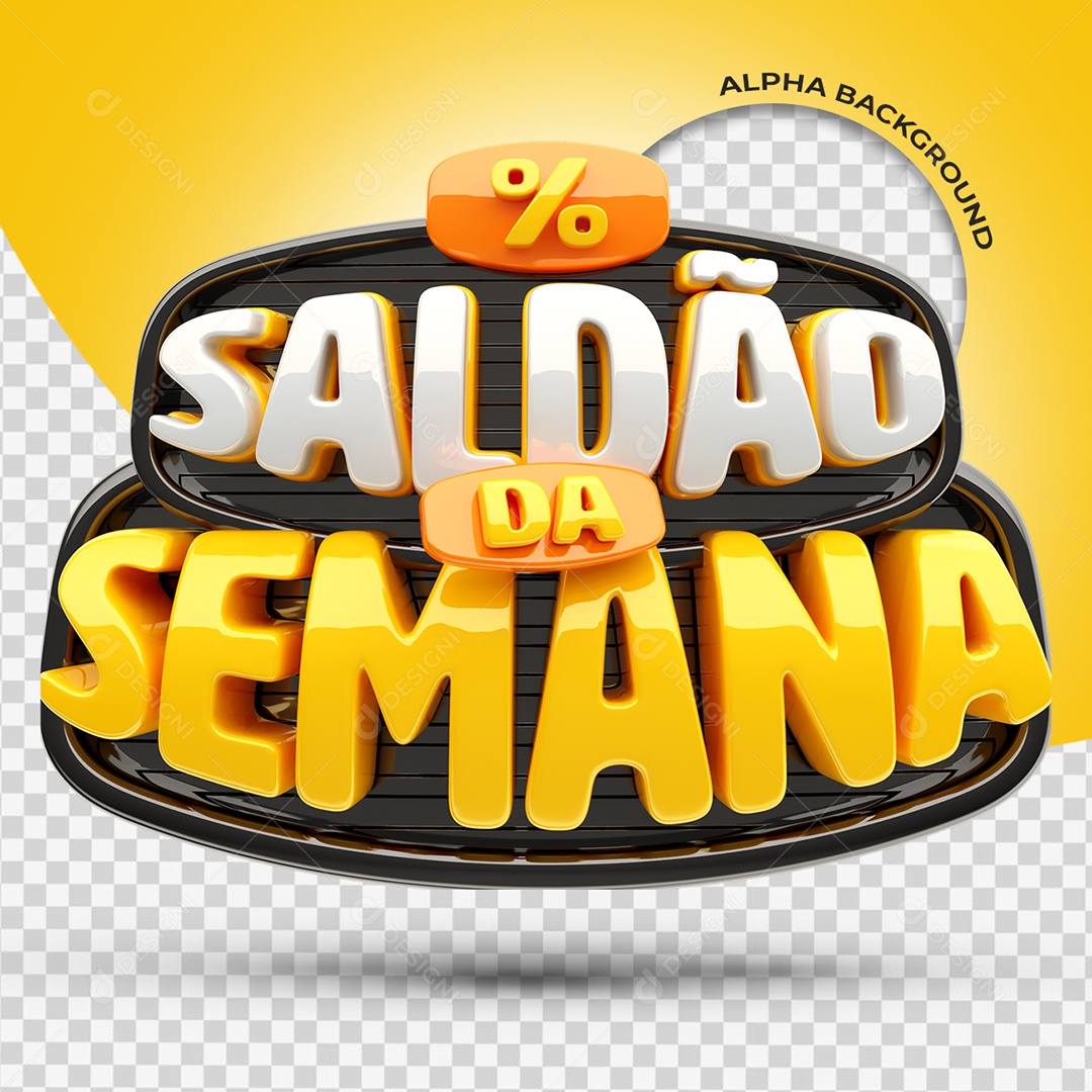 Selo 3D Saldão da Semana para Composição PSD