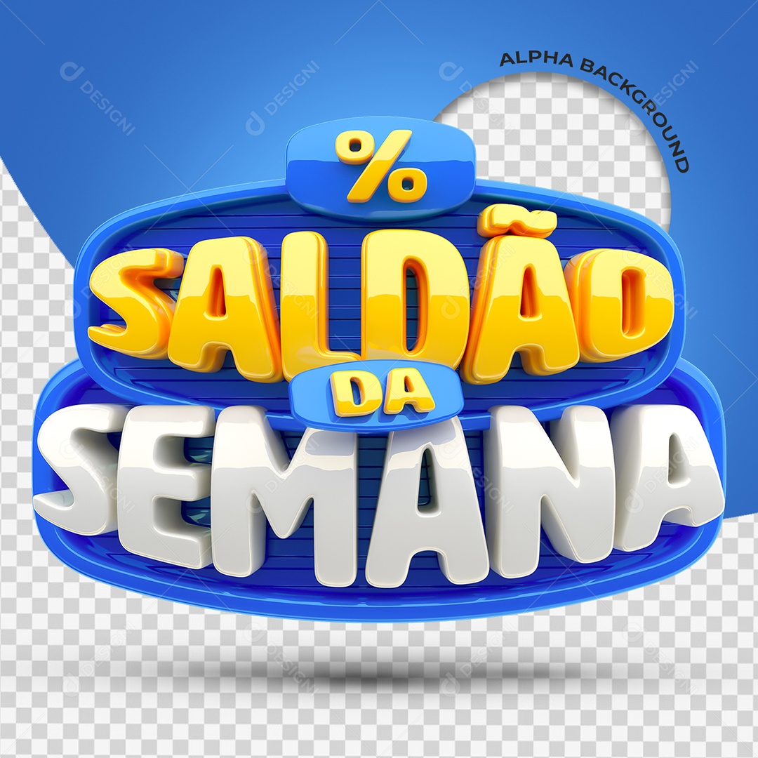 Saldão da Semana Selo 3D para Composição PSD