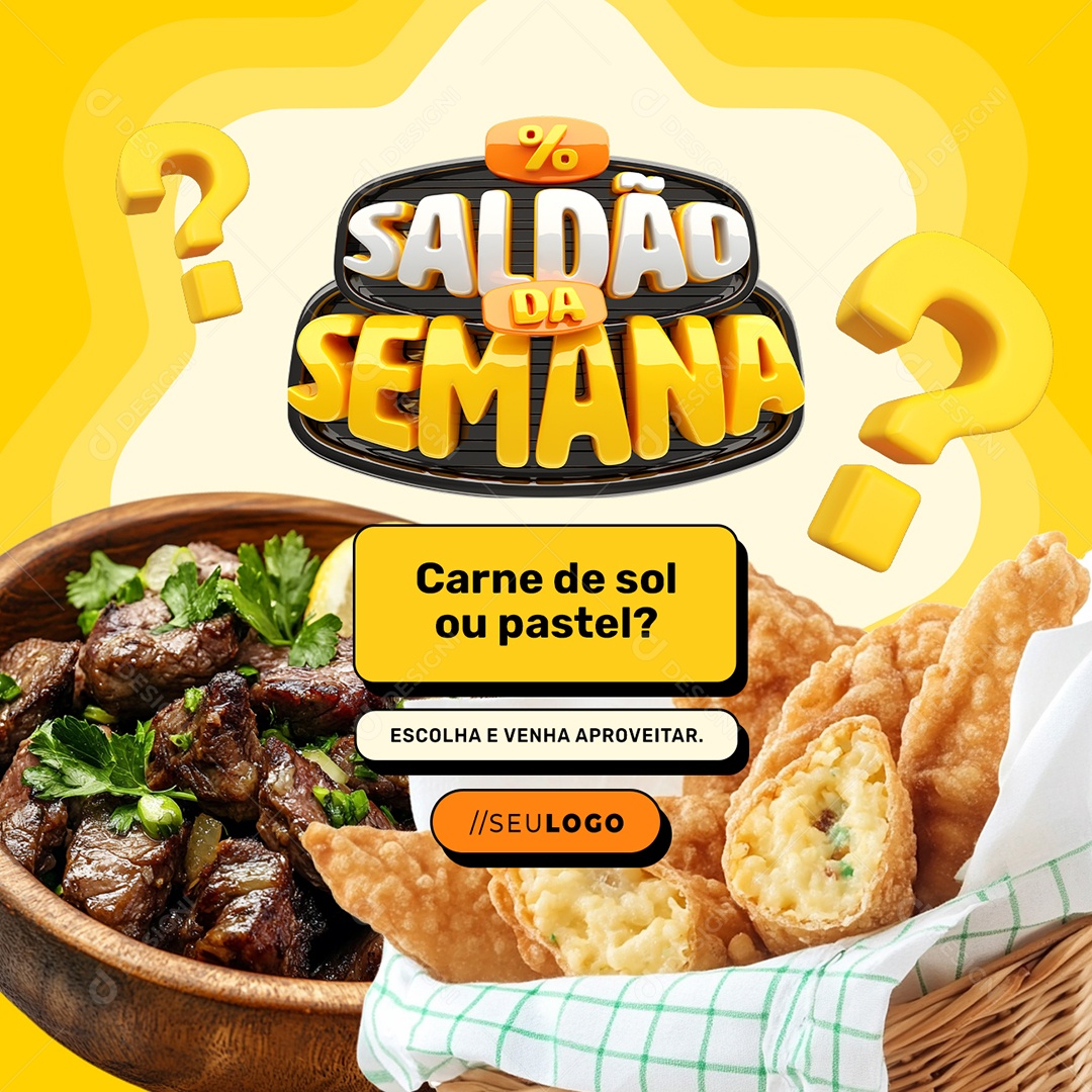 Saldão Da Semana Petiscaria Carne de Sol ou Pastel  Social Media PSD Editável
