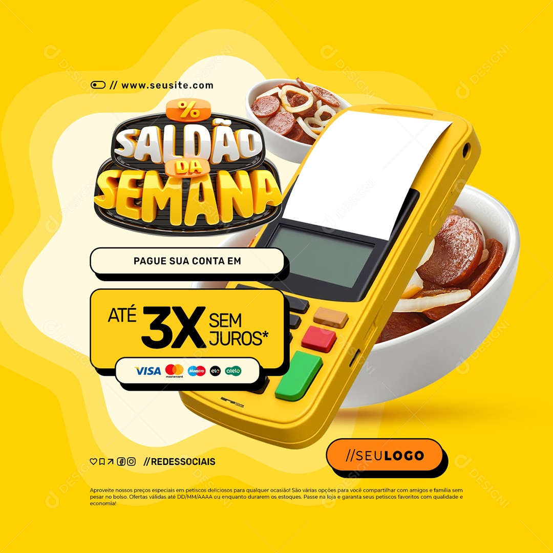 Saldão Da Semana Petiscaria Pague Sua Conta Social Media PSD Editável