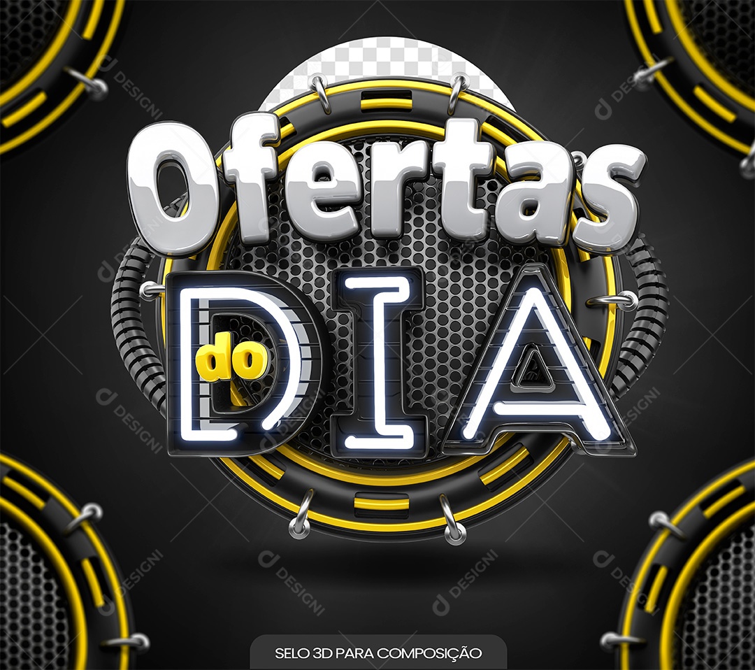 Ofertas do Dia Selo 3D para Composição PSD