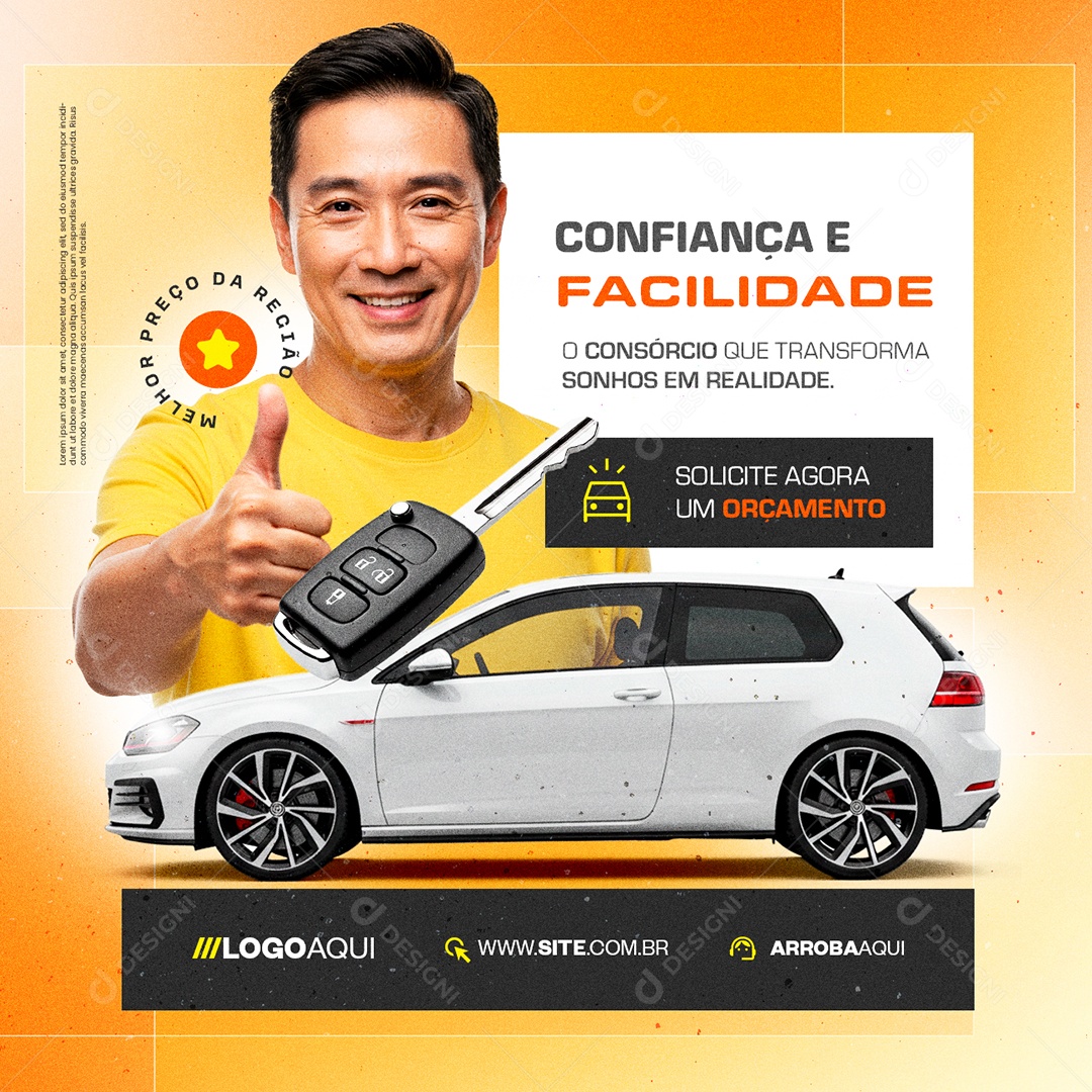 Consórcio Confiança e Facilidade Social Media PSD Editável