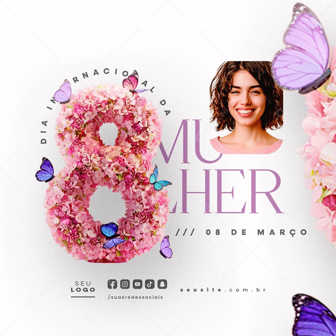 Social Media International Day Women 08 March PSD Editable
