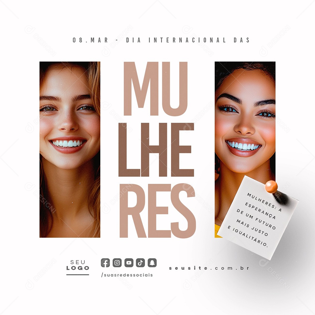 Dia Internacional Das Mulheres 08 de Março Social Media PSD Editável