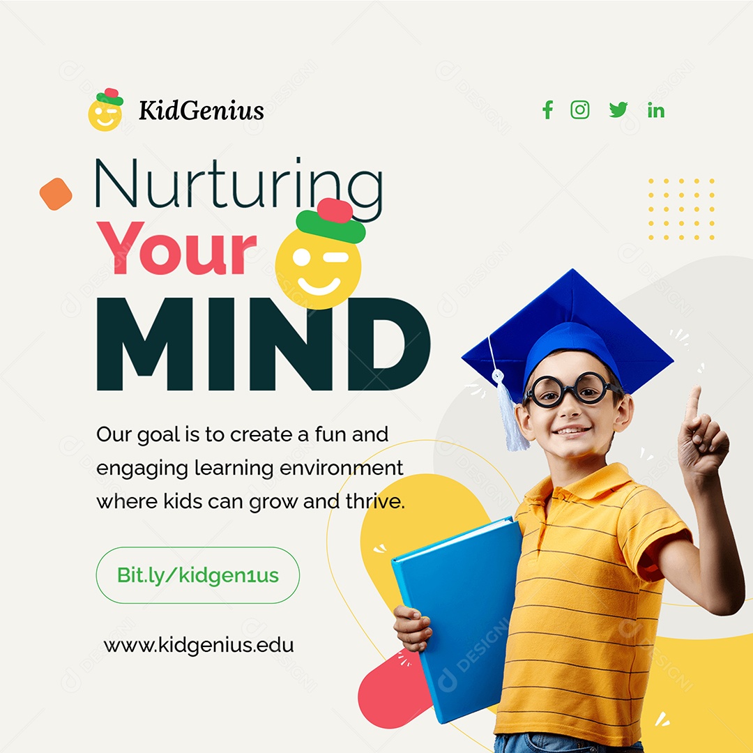 Escola Nutrindo Sua Mente Social Media PSD Editável