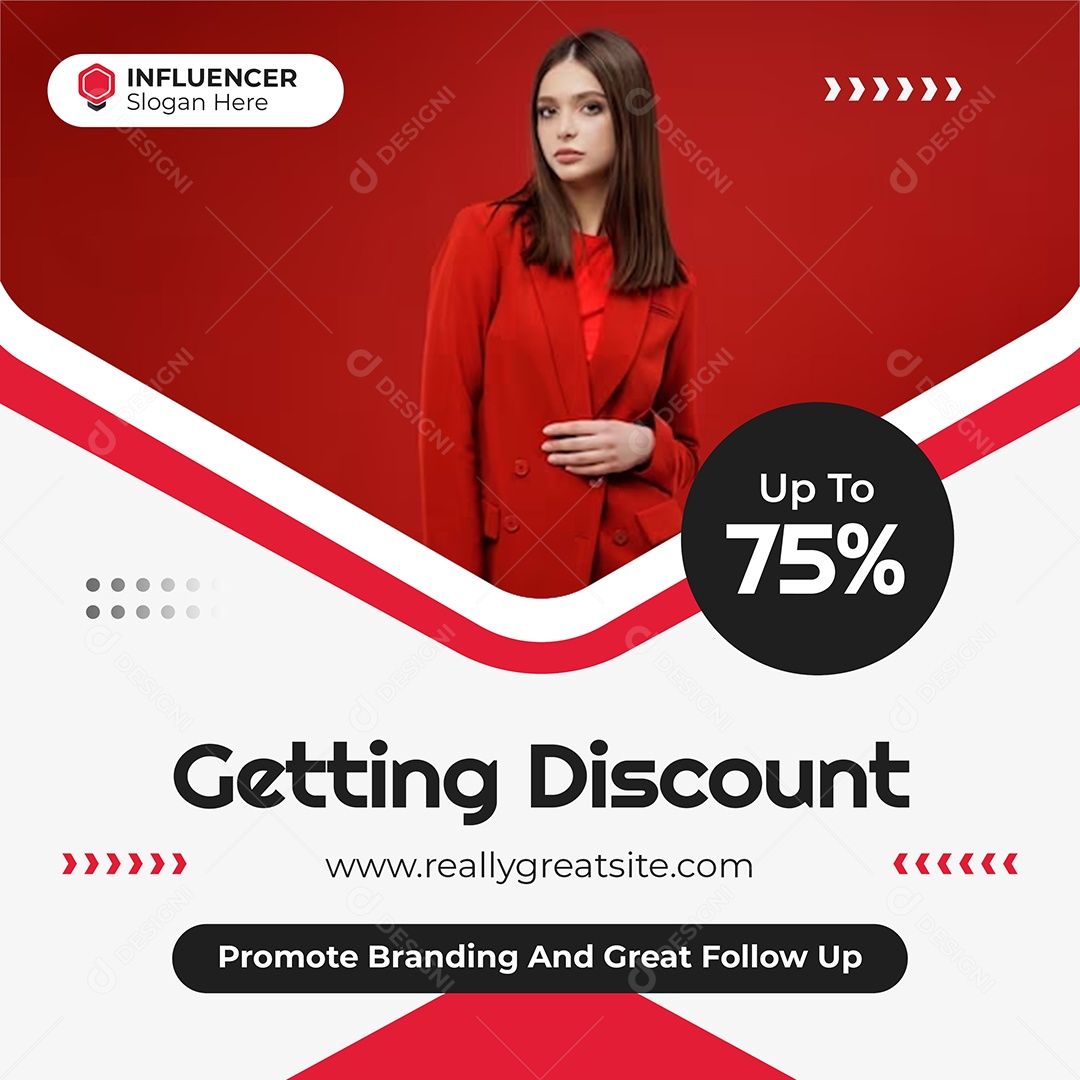 Loja de Roupas Promoção 75% Desconto Social Media PSD Editável