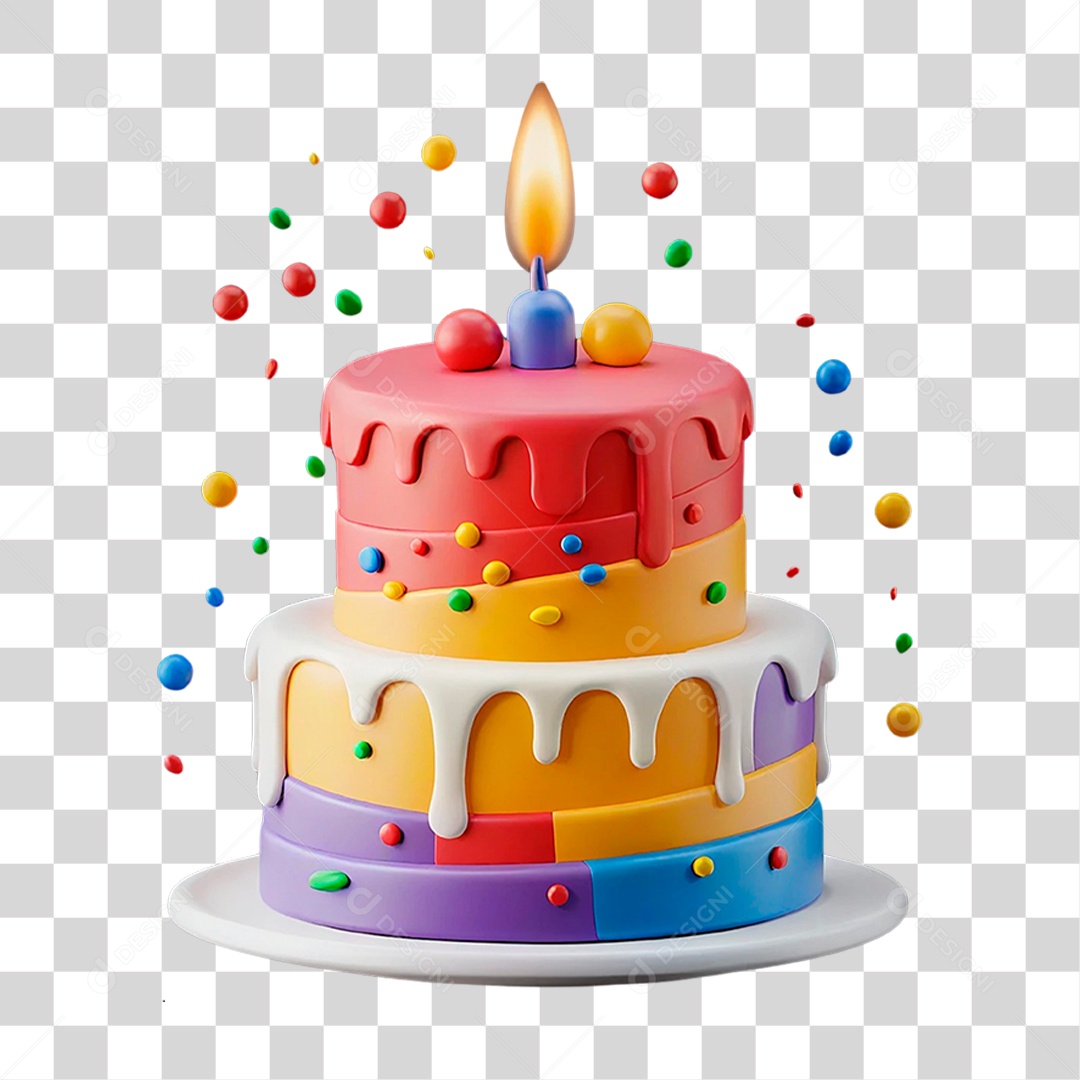 Bolo Aniversário PNG Transparente