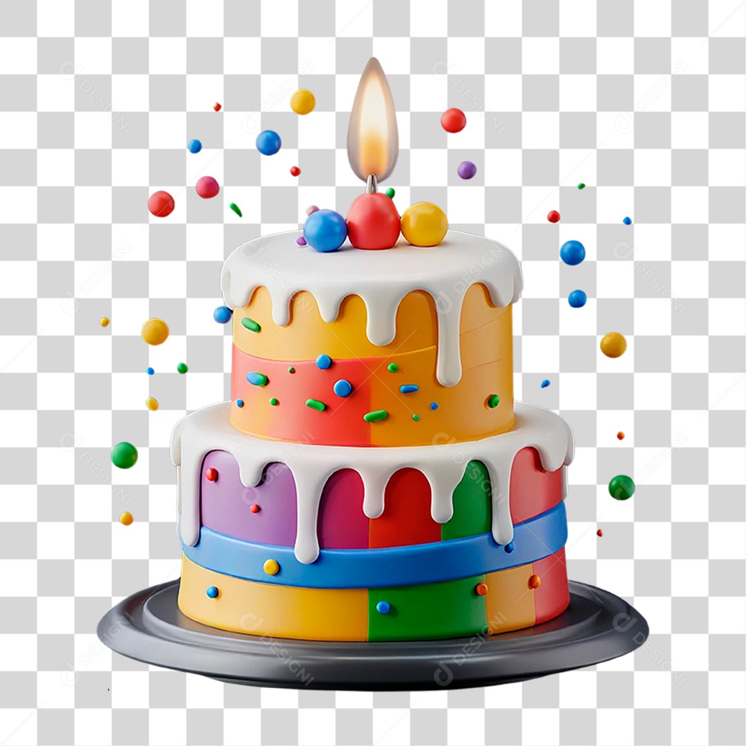 Bolo Aniversário PNG Transparente