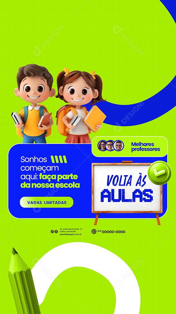 Story Volta as Aulas Matriculas Abertas 2025 Social Media PSD Editável