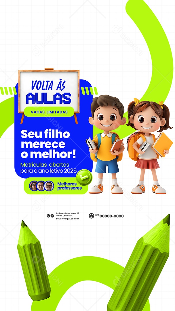 Story Volta as Aulas Matriculas Abertas 2025 Social Media PSD Editável