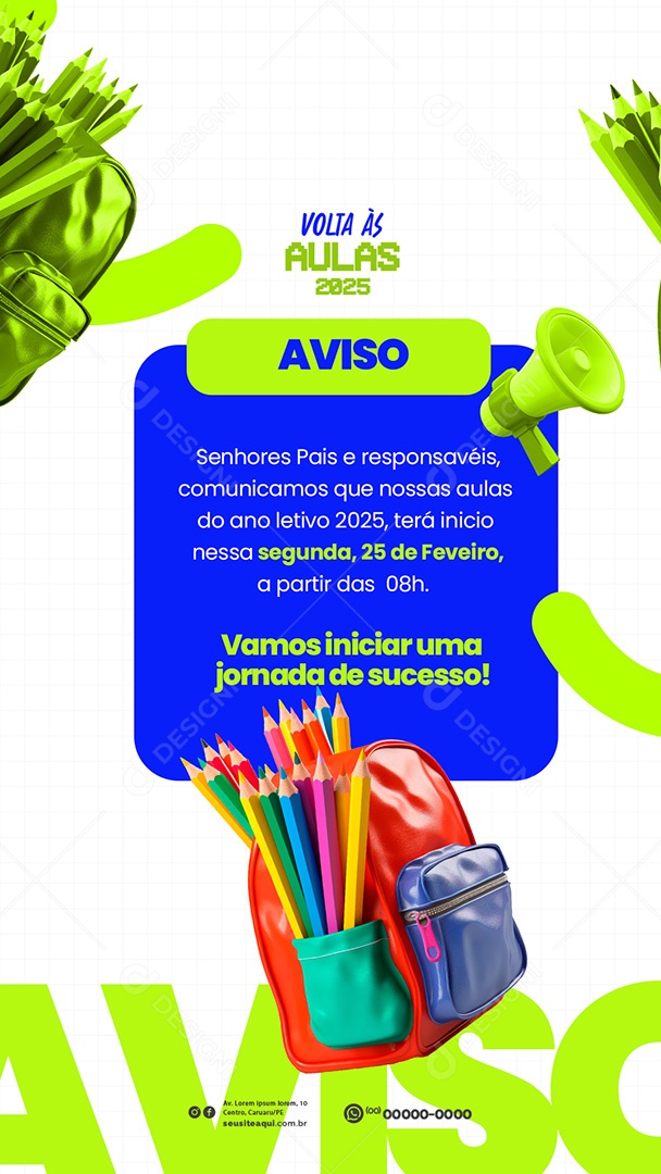 Story Volta as Aulas Matriculas Abertas 2025 Social Media PSD Editável