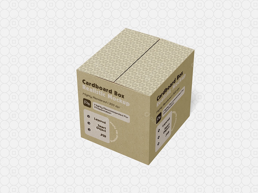 Mockup Embalagem de Caixa de Papelão PSD Editável