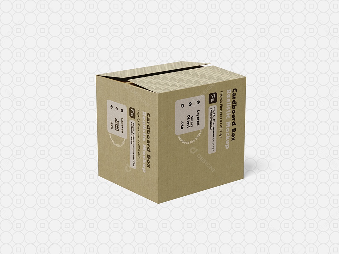 Mockup Embalagem de Caixa de Papelão PSD Editável