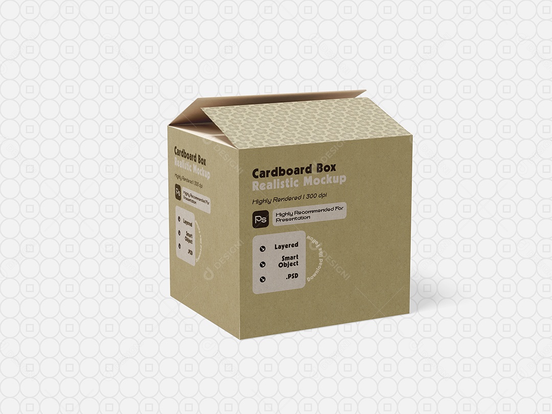 Mockup Embalagem de Caixa de Papelão PSD Editável