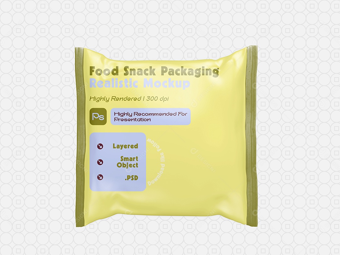 Mockup Maquete De Embalagem De Alimentos Para Lanches PSD Editável