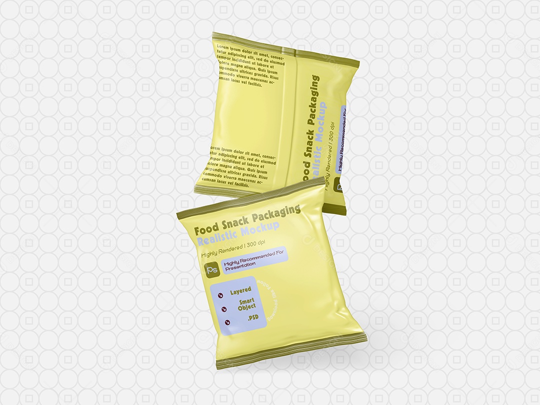 Mockup Maquete De Embalagem De Alimentos Para Lanches PSD Editável