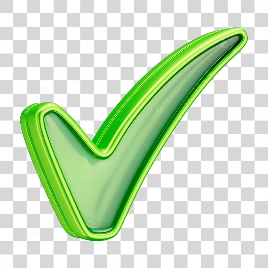 Elemento 3D Realista de Ícone Marcar check PNG Transparente