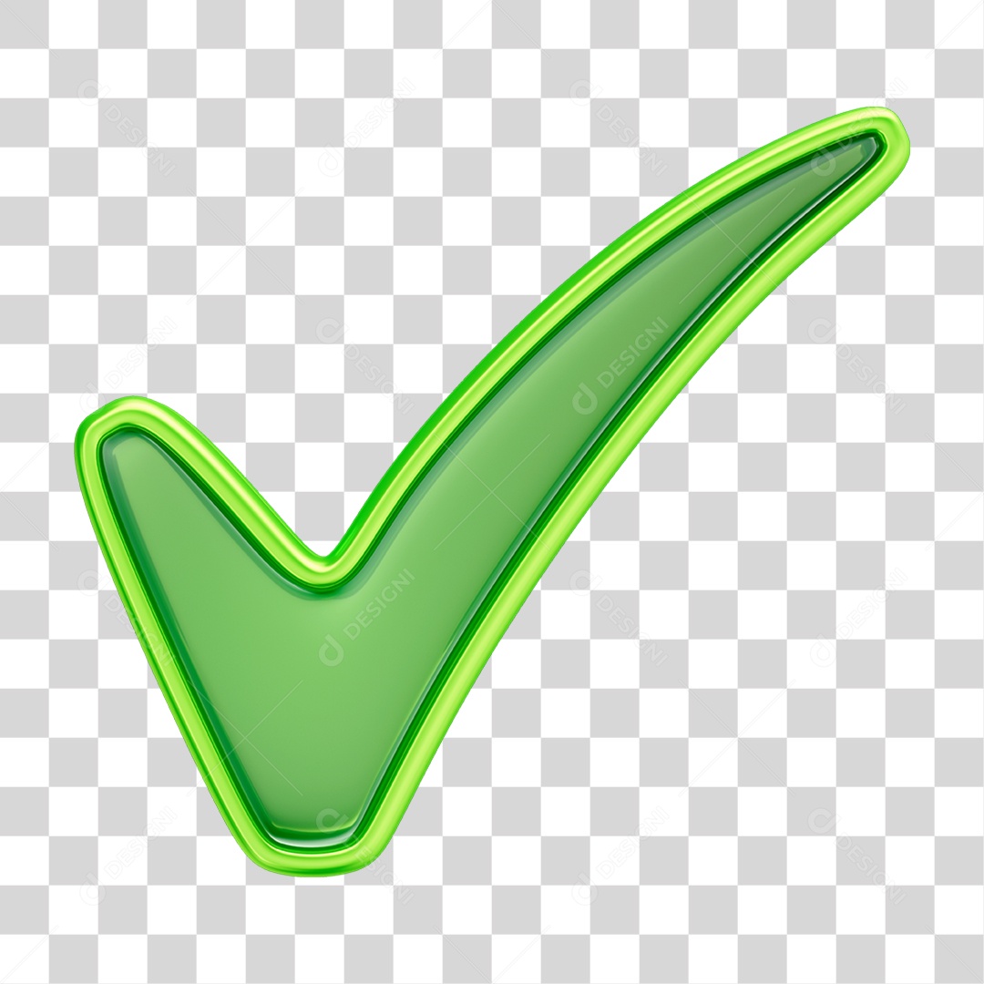 Elemento 3D Realista de Ícone Marcar check PNG Transparente