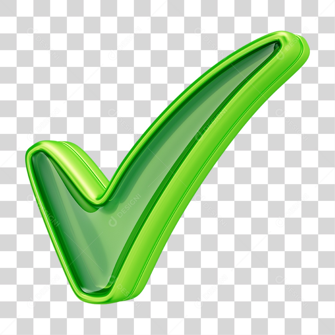 Elemento 3D Realista de Ícone Marcar check PNG Transparente