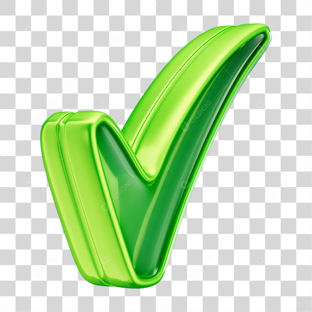 Elemento 3D Realista de Ícone Marcar check PNG Transparente