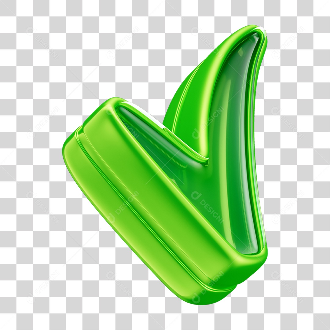 Elemento 3D Realista de Ícone Marcar check PNG Transparente