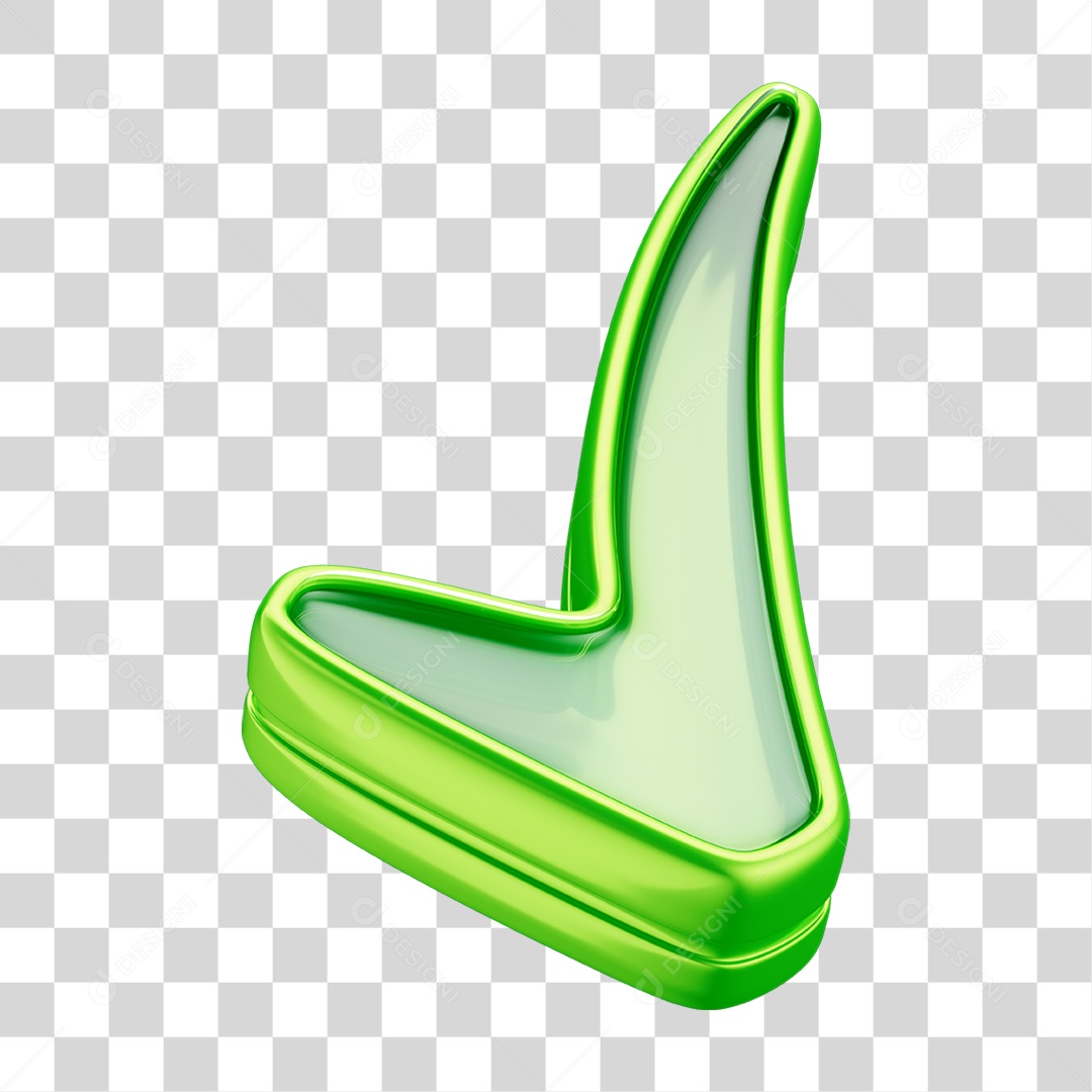 Elemento 3D Realista de Ícone Marcar check PNG Transparente