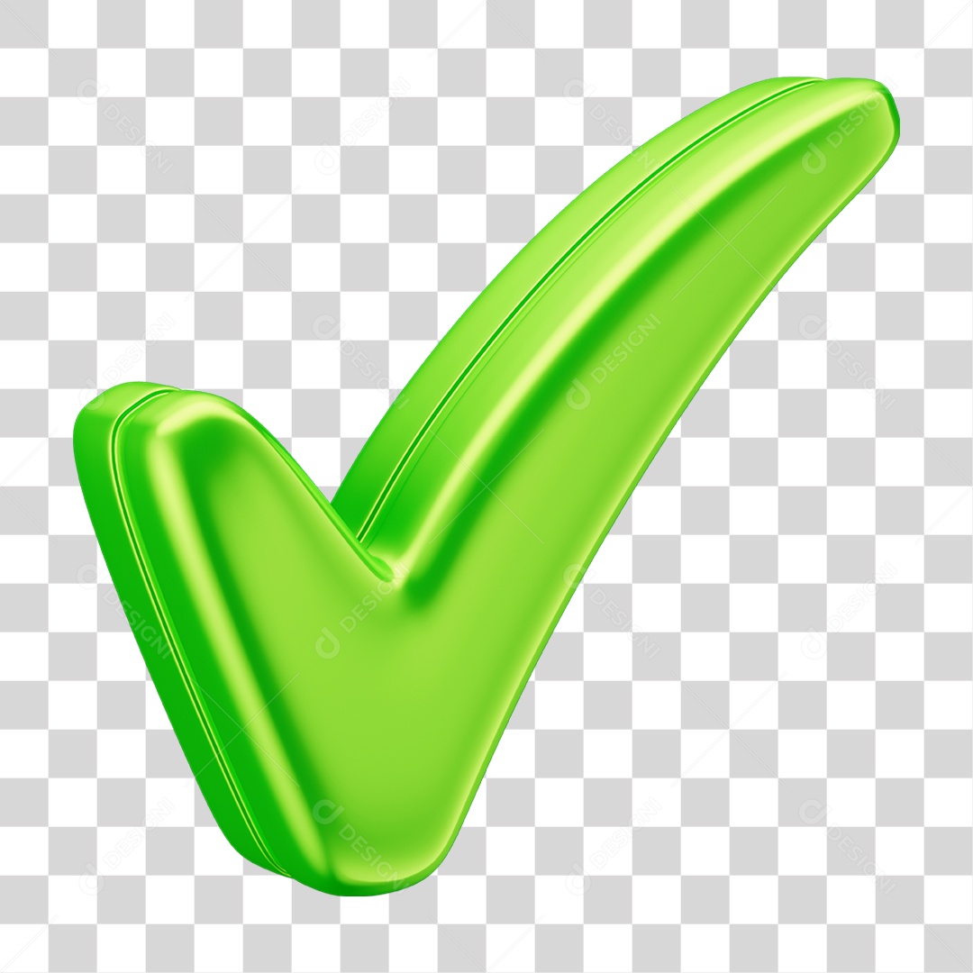 Elemento 3D Realista de Ícone Marcar check PNG Transparente
