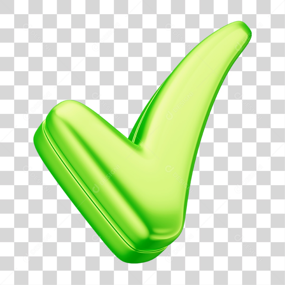 Elemento 3D Realista de Ícone Marcar check PNG Transparente