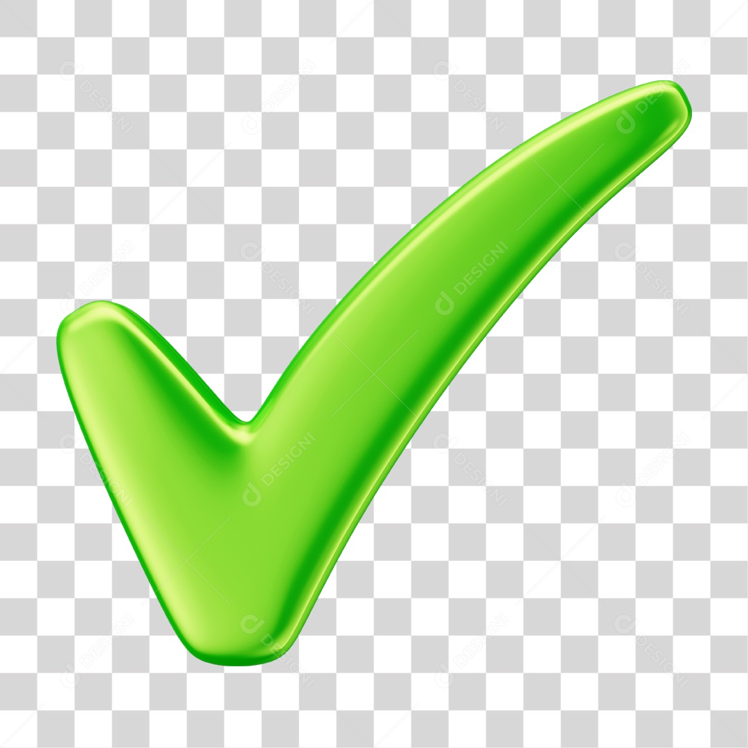 Elemento 3D Realista de Ícone Marcar check PNG Transparente